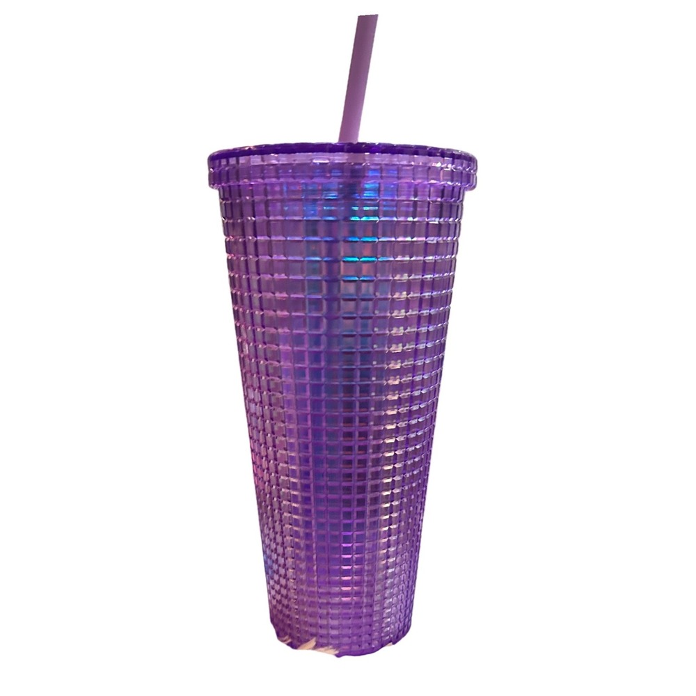 NEW Green Canteen Purple Iridescent Grid Tumbler with Straw Cup